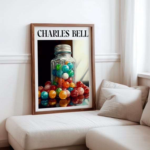 Charles Bell Inspired Photorealism Poster Vintage Gumball Print Colourful Retro Sweetshop Hyper Realistic Candy Machine 1980s