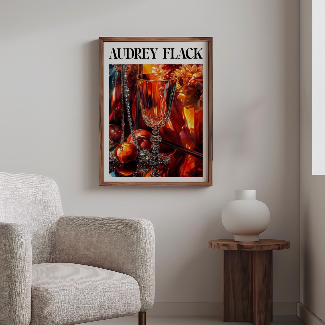 Audrey Flack Amber Goblet Citrus Fruit Jewel Glow Still Life Print - Image 2