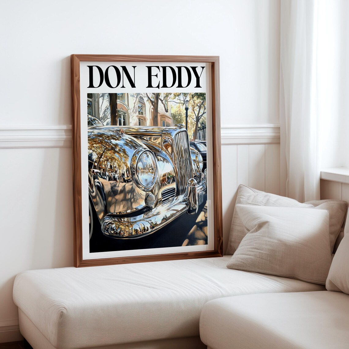 Don Eddy Style Chrome Classic Front Grille Park Street Scene Poster