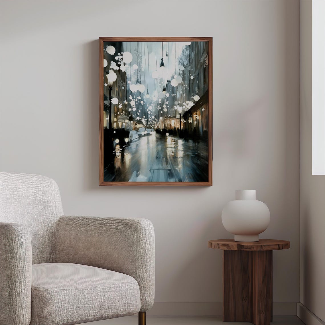 Gerhard Richter Inspired Photorealism Poster Photorealistic Cityscape Art Poster Rain Soaked Evening Photorealistic Urban Art Print - Image 2