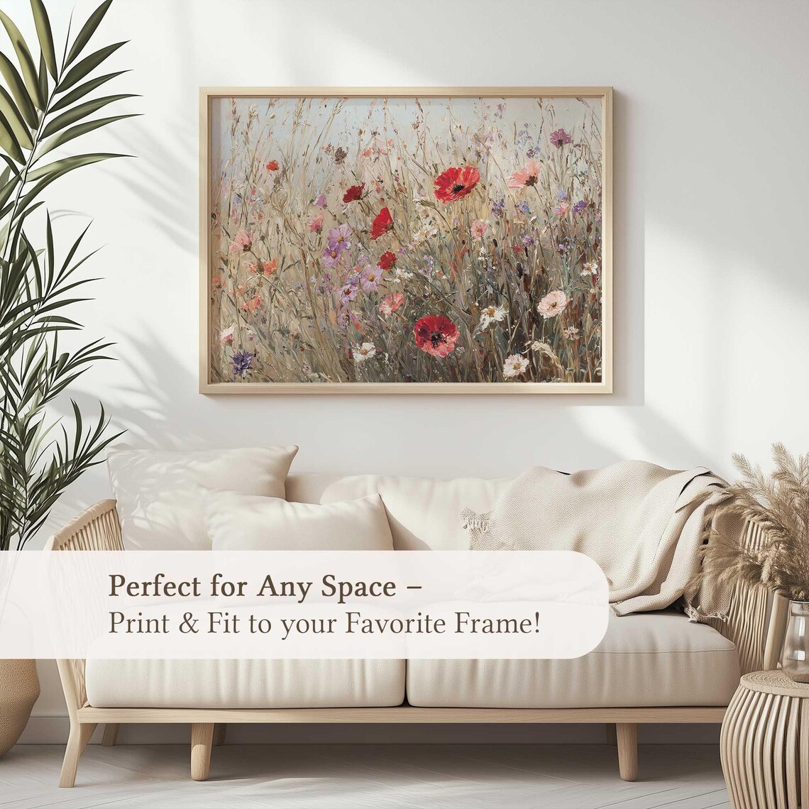 Red Poppies Wildflower Field Soft Romantic Floral Watercolor Poster - Image 5