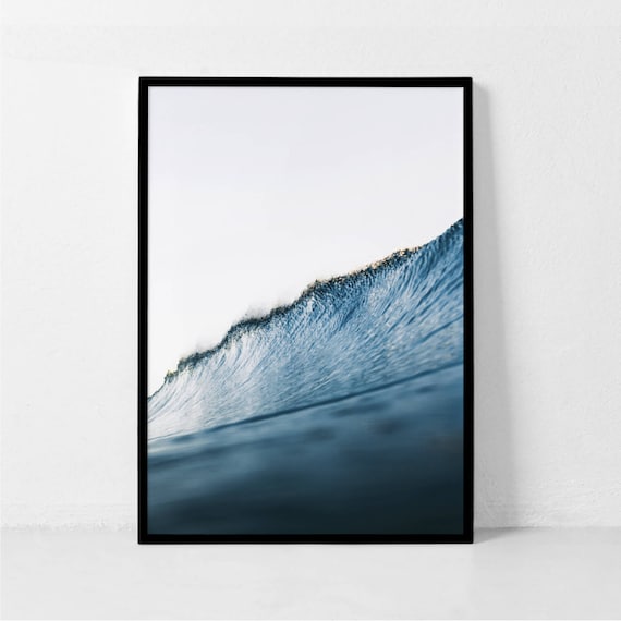 Ocean Wave Barrel Curl Dramatic Surf Photography Close Up Poster