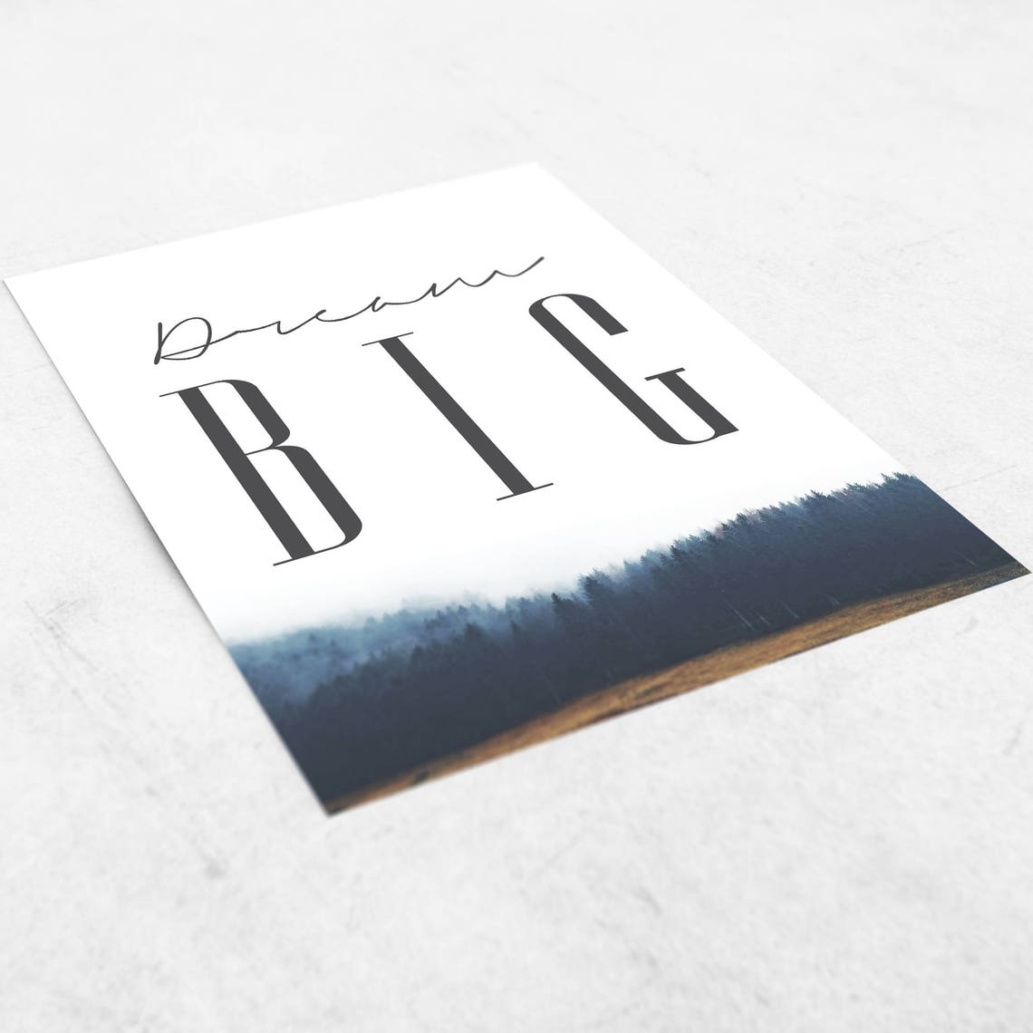 Dream Big Motivational Forest Quote Poster for Home Office Decor - Image 2