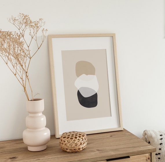 Beige Black Print Abstract Boho Print Abstract Shapes Print Neutral Art Boho Home Decor Terracotta Prints Exhibition Poster