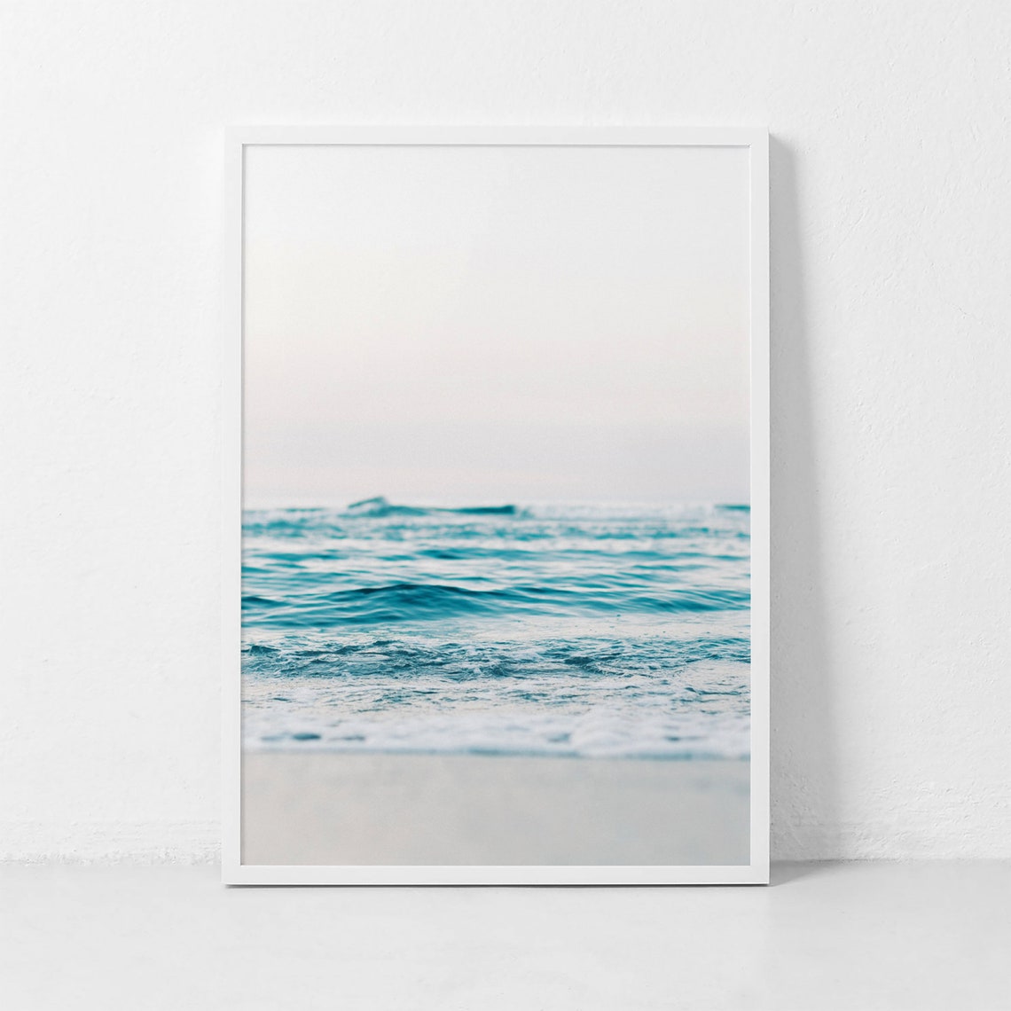Calm Turquoise Ocean Horizon Gentle Waves Seascape Art Poster - Image 4