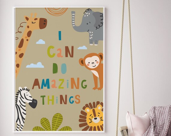 Safari Animal Print With Inspirational Quote I Can Do Loving Things Kid And Baby Kid And Baby Wall Decor