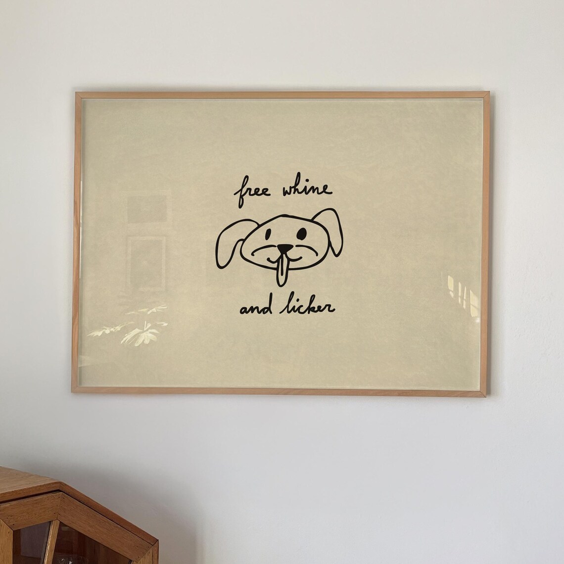 Free Whine And Licker Cute Dog Face Funny Kitchen Bar Poster