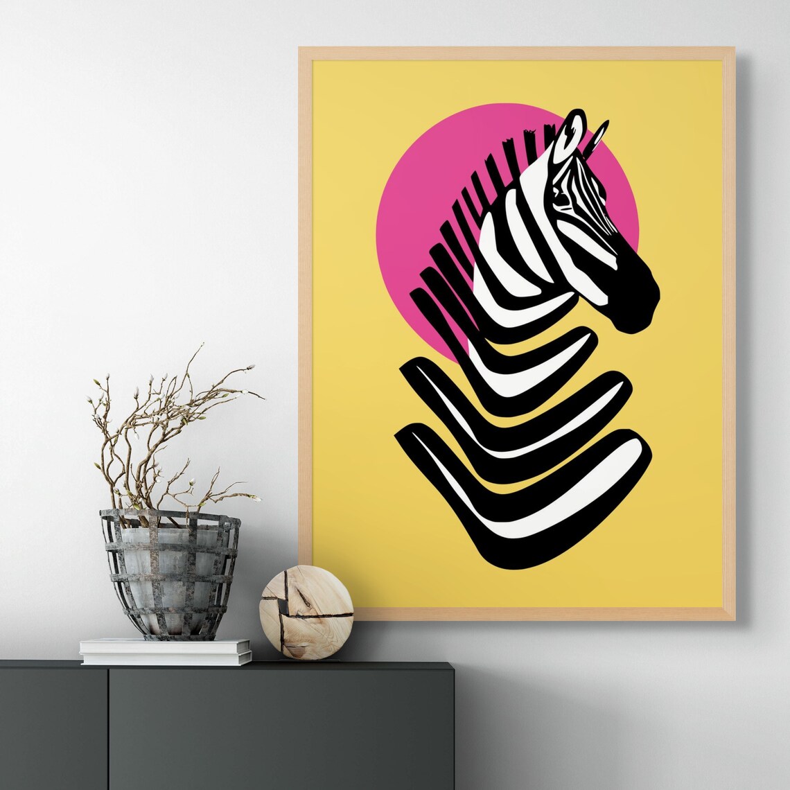 Bold Zebra Minimalist Modern Pop Art Poster - Image 2