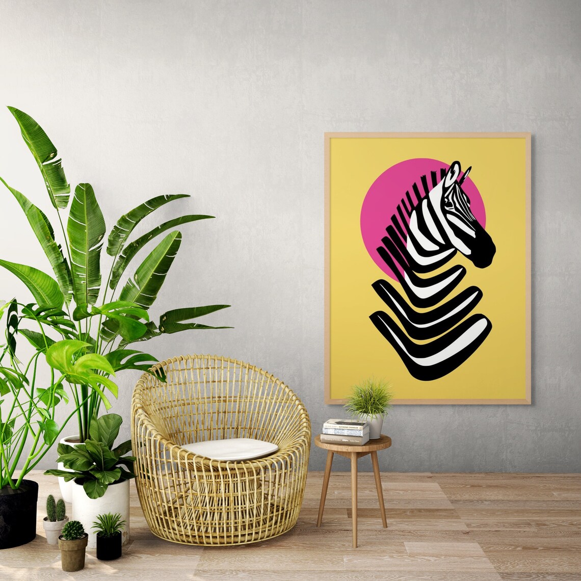 Bold Zebra Minimalist Modern Pop Art Poster - Image 4