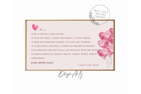 Love Is Patient Love Is Kind 1 Corinthians 13 Scripture Poster