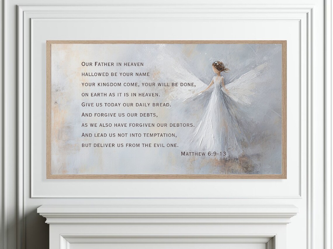 The Lords Prayer Matthew 6 Girl In White Gown Scripture Poster - Image 4