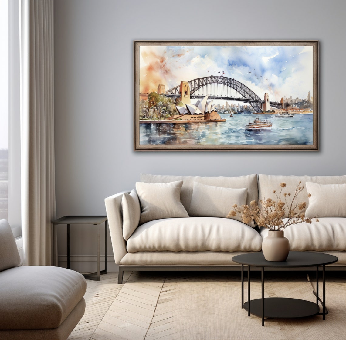 Sydney Opera House Harbour Bridge Watercolor Harbor Travel Poster - Image 2