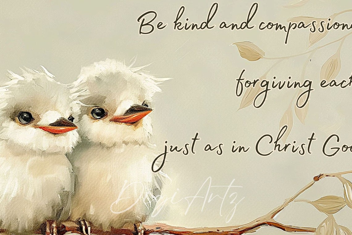 Frame Tv Christian Print Bible Verse Ephesians 4 Scripture Be Kind And Compassionate Forgiving Each Other Bible Quote Frame Tv Art - Image 6