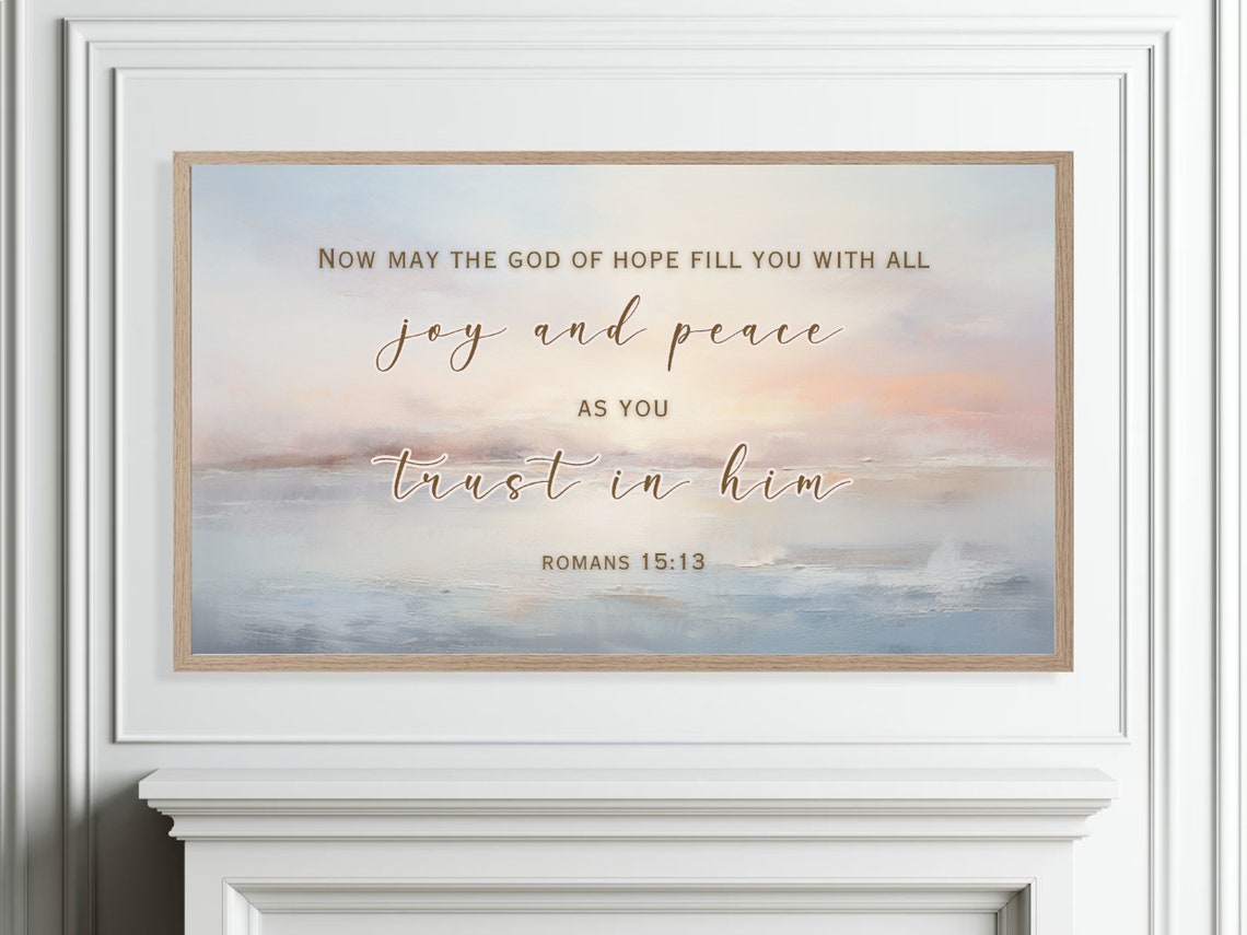 Romans 15 13 Joy and Peace Bible Verse Seascape Scripture Poster - Image 4