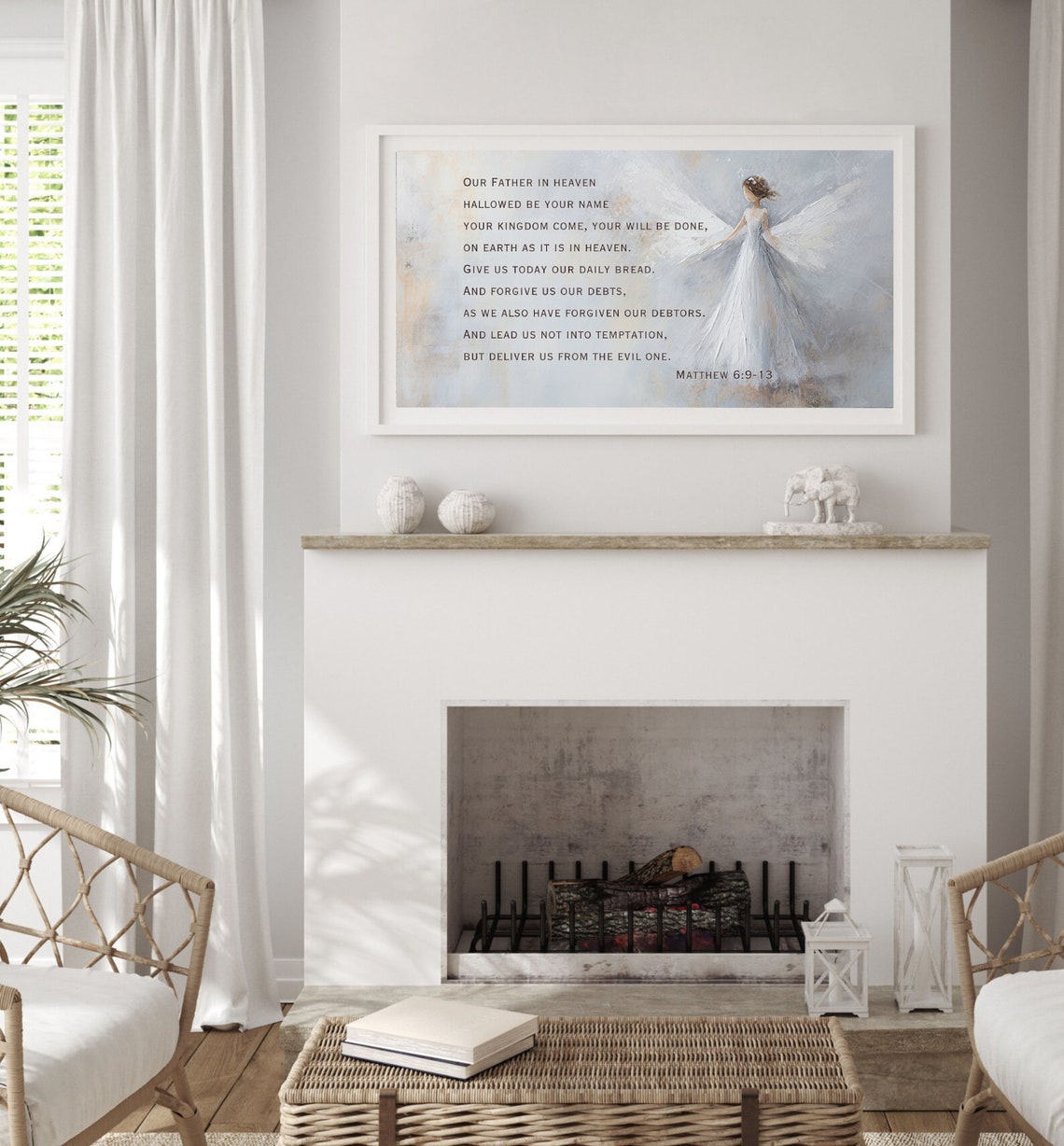Frame Tv Christian Art Bible Verse Matthew 6 Scripture Your Kingdom Come Your Will Be Done Bible Quote Daily Bread Prayer Frame Tv - Image 5
