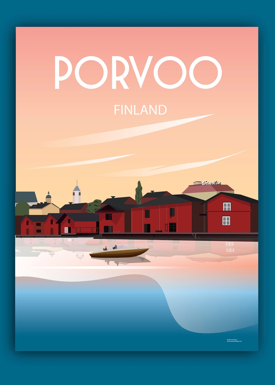 Porvoo Finland Travel Poster Wall Art Print Scandinavia Poster Travel Poster Sizes Inches 8x10 12x16 18x24 24x36 - Image 3