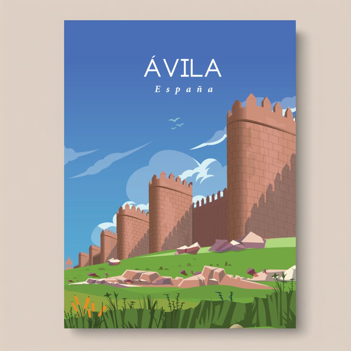 Avila Spain Travel Poster Medieval City Walls Towers Fortress - Image 2