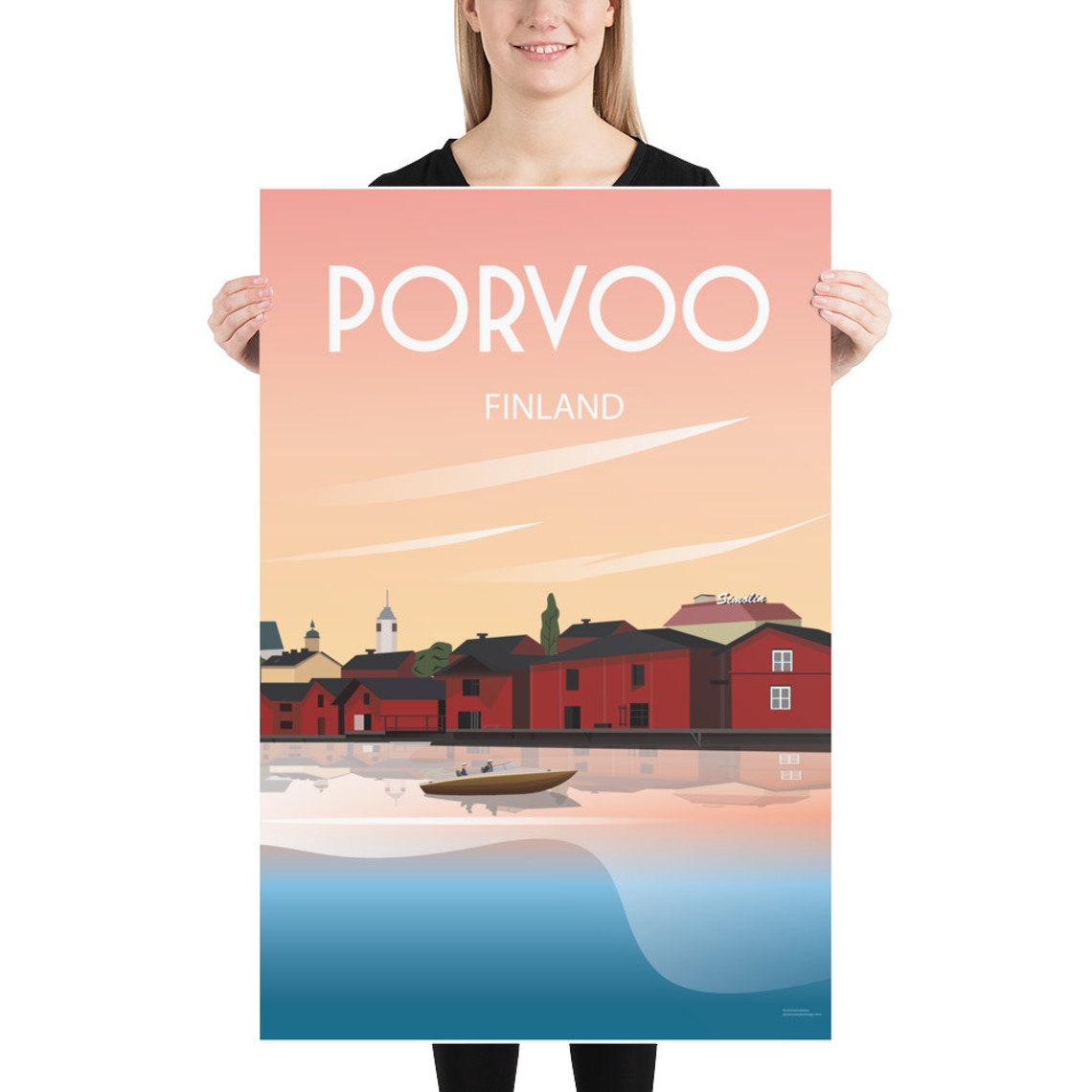 Porvoo Finland Travel Poster Wall Art Print Scandinavia Poster Travel Poster Sizes Inches 8x10 12x16 18x24 24x36 - Image 2
