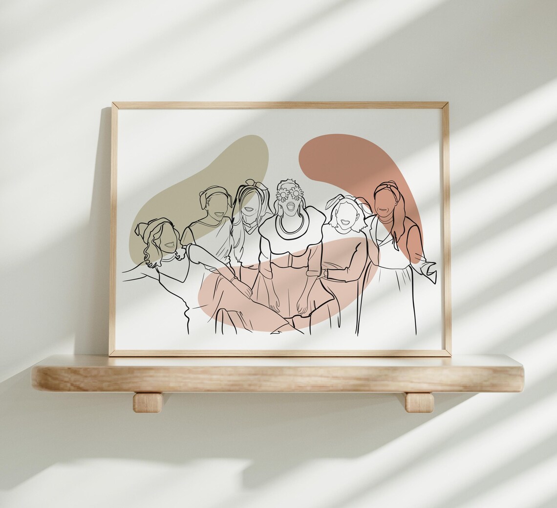 Combine Photos Family and Grandfather Custom Line Portrait Poster - Image 4