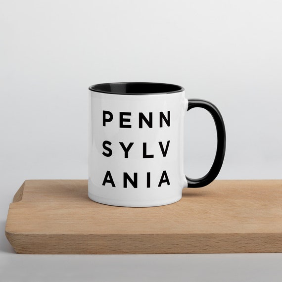 Minimalist Pennsylvania Mug Black And White Ceramic Coffee Cup Pennsylvania Gifts State Mug
