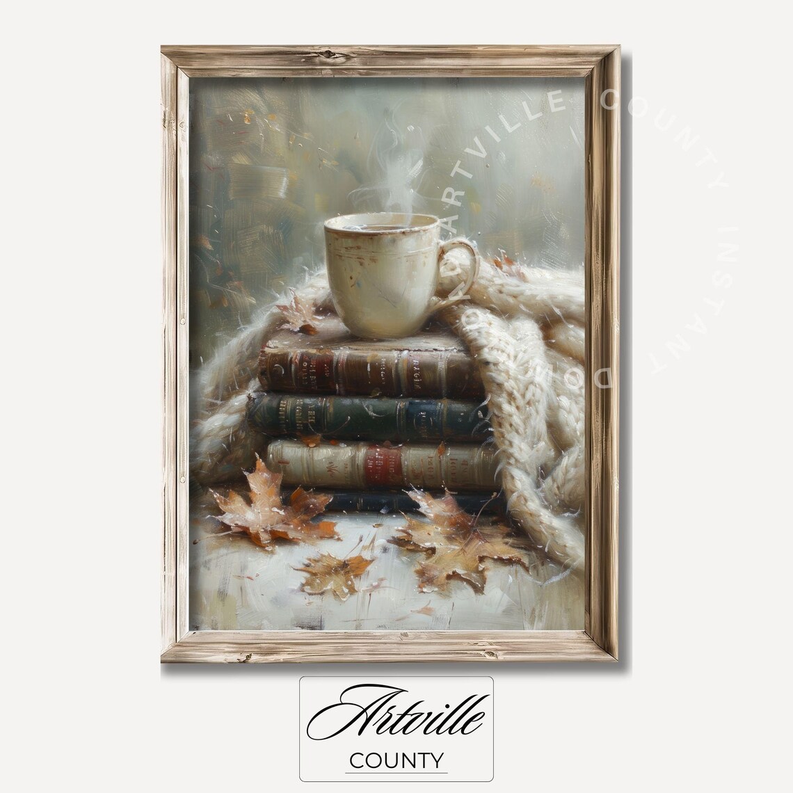 Antique Teacup Vintage English Book Art Print