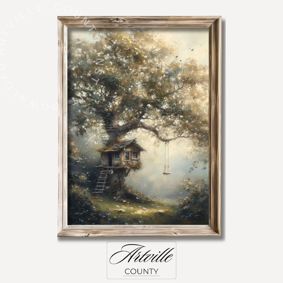 Whimsical Treehouse Fairy Tale Art Print