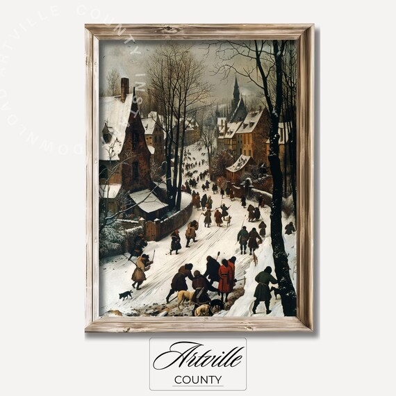 Bruegel Style Winter Village Snowy Flemish Old Master Poster