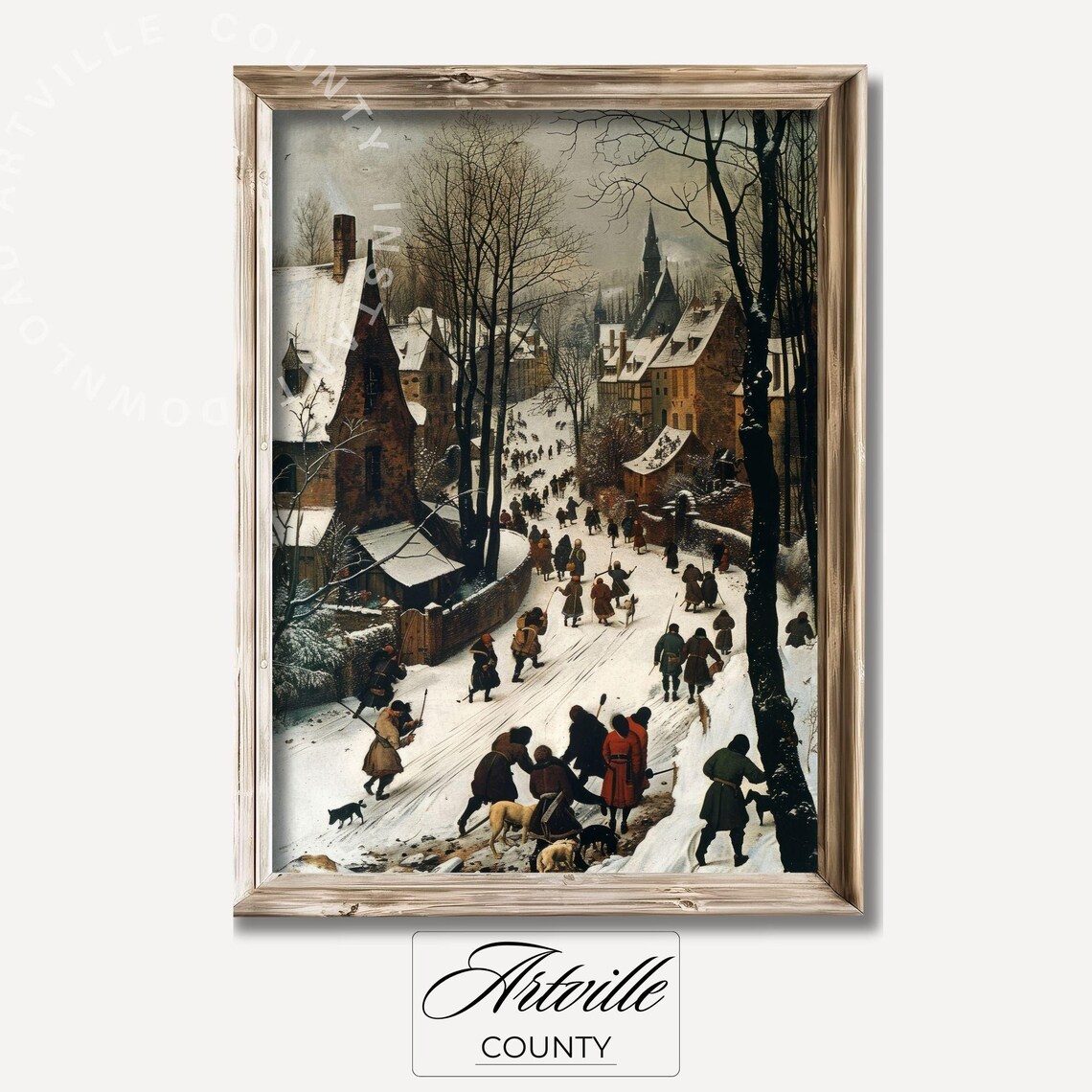 Bruegel Style Winter Village Snowy Flemish Old Master Poster