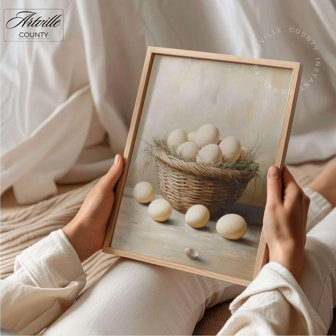Farmhouse Eggs Print, Cottagecore Kitchen Decor - Image 2