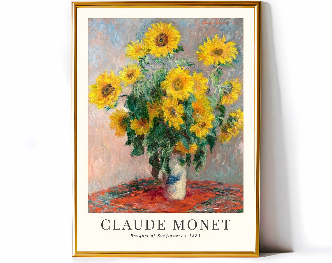 Claude Monet Bouquet Of Sunflowers 1881 Classic Impressionist Print