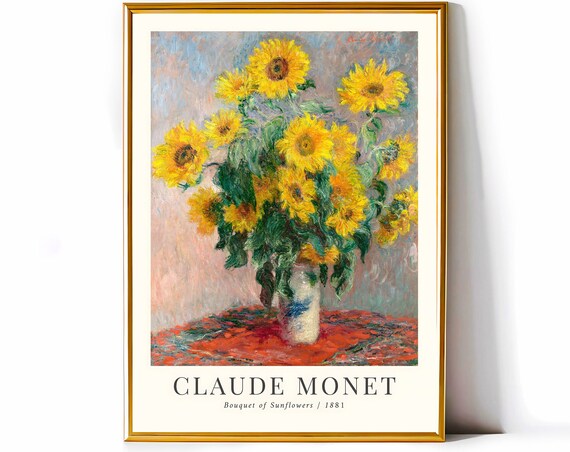 Claude Monet Bouquet Of Sunflowers 1881 Classic Impressionist Print