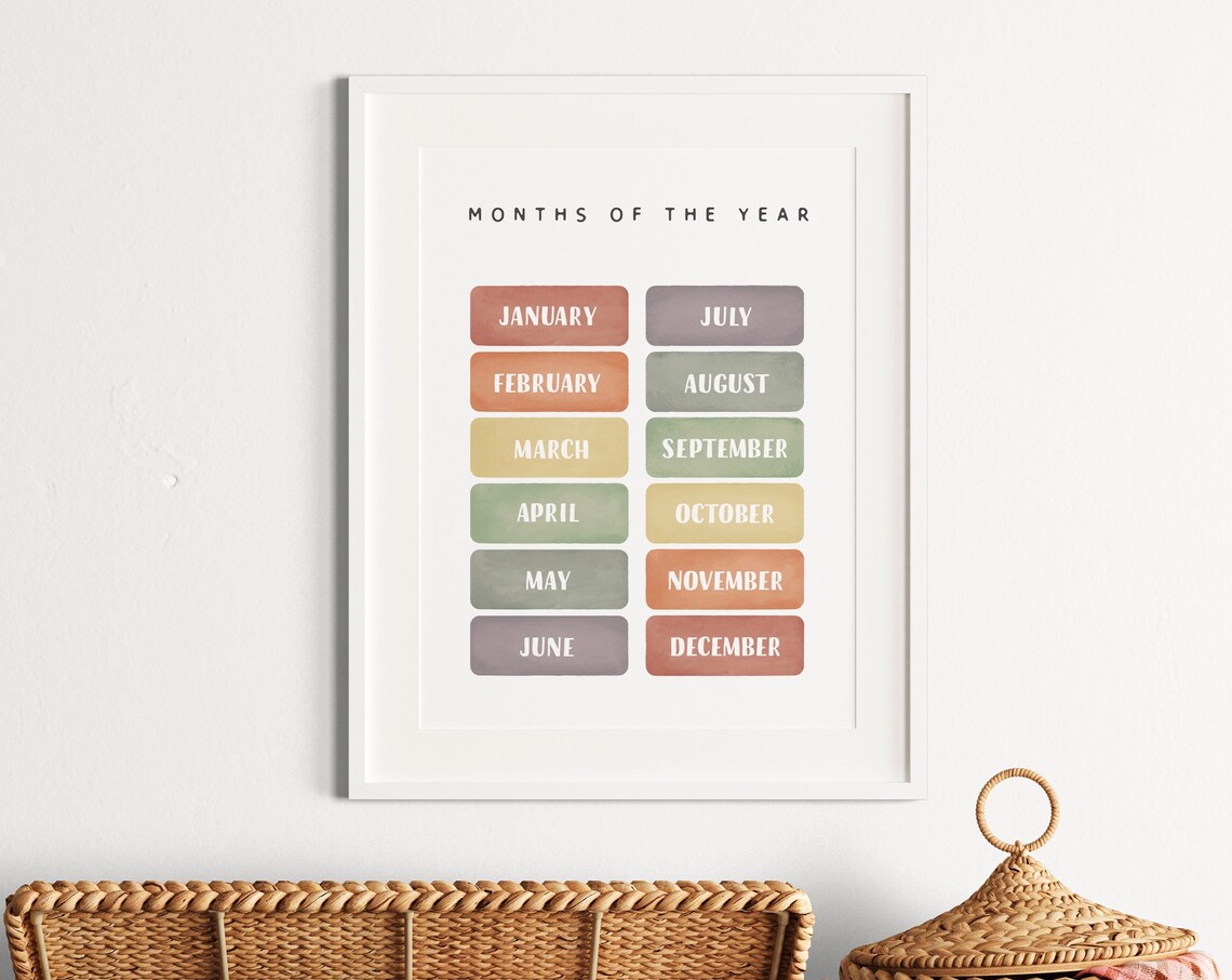 Months Of The Year Poster, Rainbow Nursery Decor - Image 3