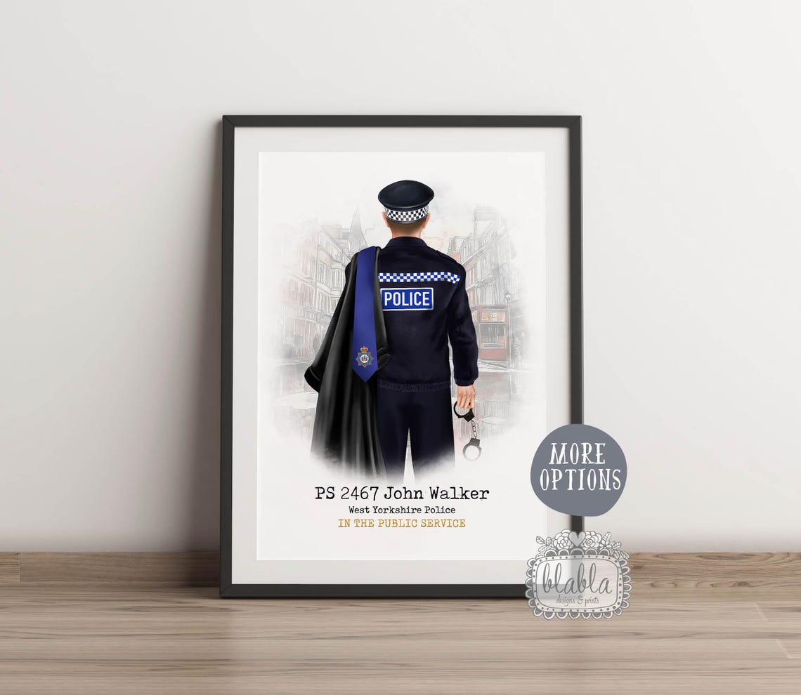 Police Officer Graduation 2024 Bravery Quote Portrait Wall Poster - Image 2