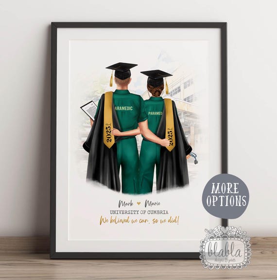 Custom Couple Paramedic Gift Personalised Friends Paramedic Graduation Gift Future Dentist Gifts Phd Gift Paramedic University Gift