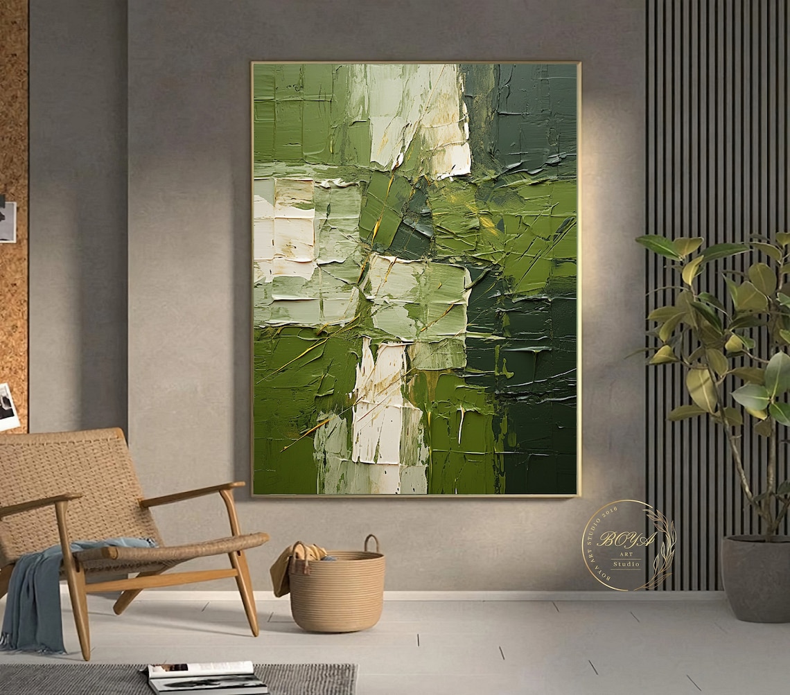 Green Texture Abstract Art Print, Modern Wall Art - Image 3