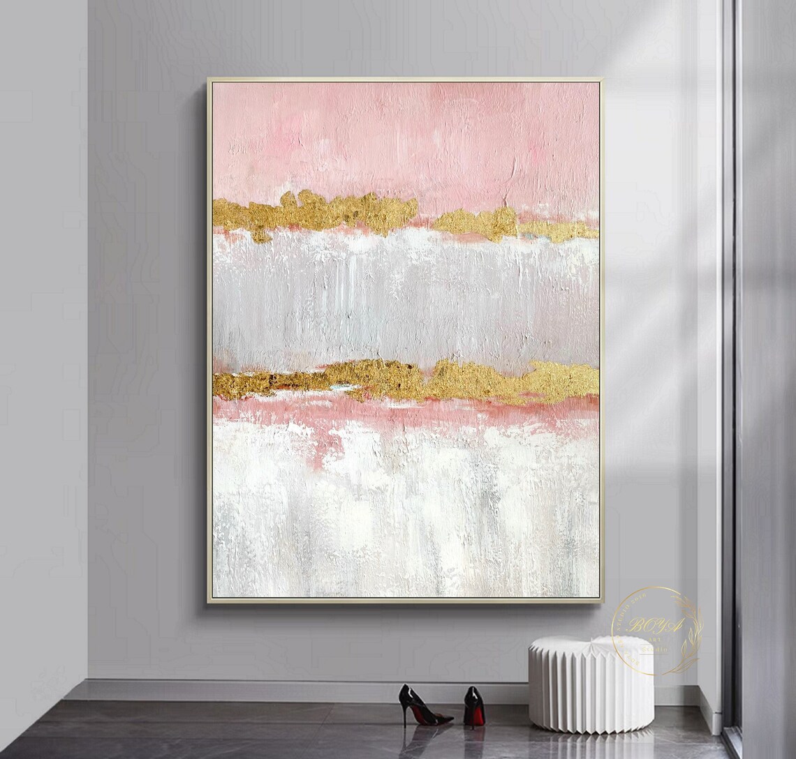 Pink Abstract Art Print, Minimalist Modern Style - Image 2