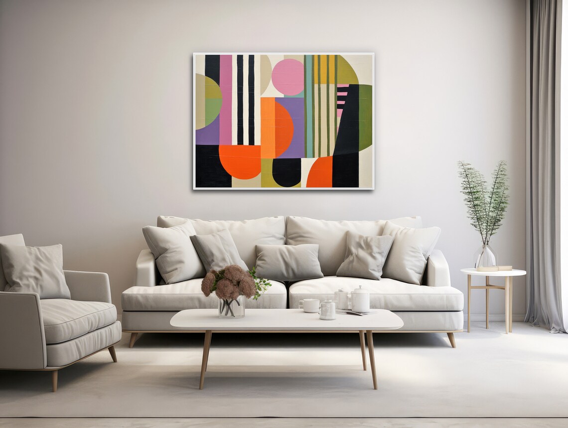 Mid-Century Abstract Geometric Art Print, Century Charm - Image 3