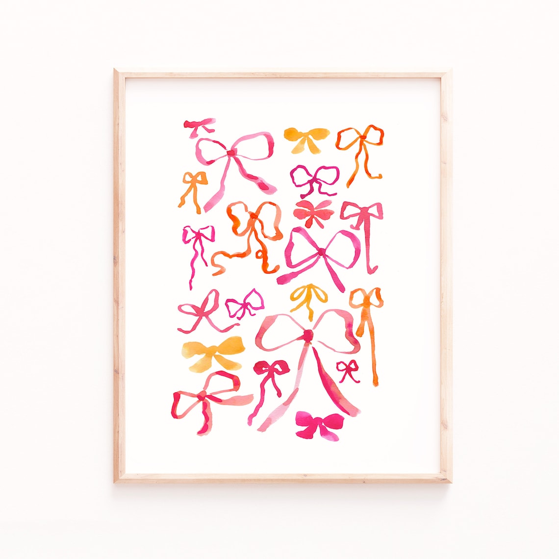 Ribbons Watercolor Art Print, Girls Room Nursery Decor