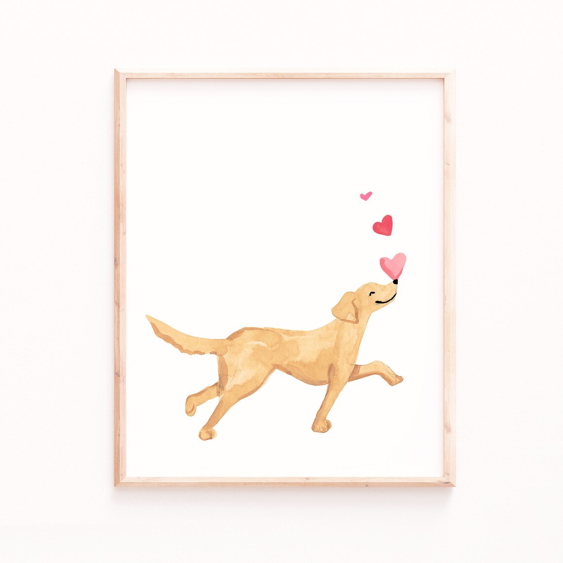 Golden Retriever Valentine Art Print, Love Theme