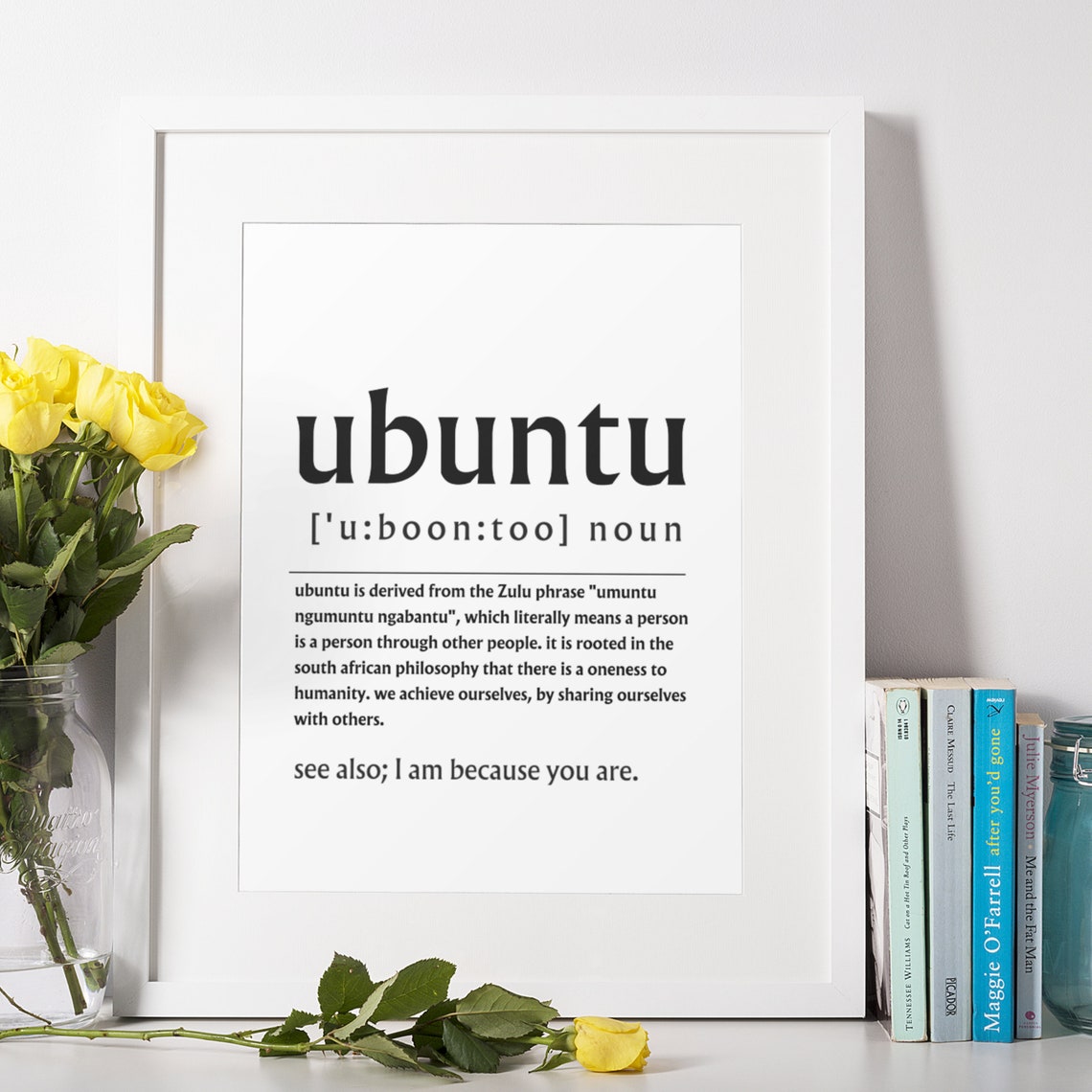 Ubuntu Zulu Philosophy Definition I Am Because You Are Poster - Image 8