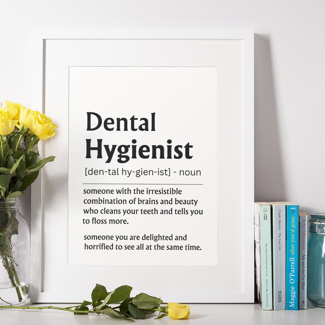 Dental Hygienist Definition Funny Quote Dental Office Poster - Image 2