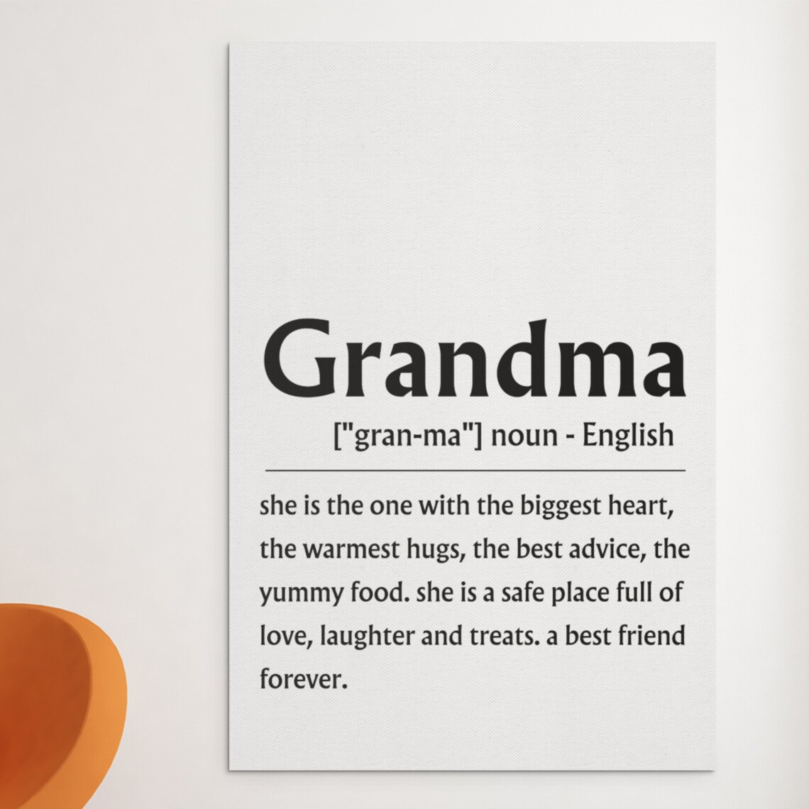 Grandma Definition Sign Best Friend Gift Black Type Wall Poster - Image 9