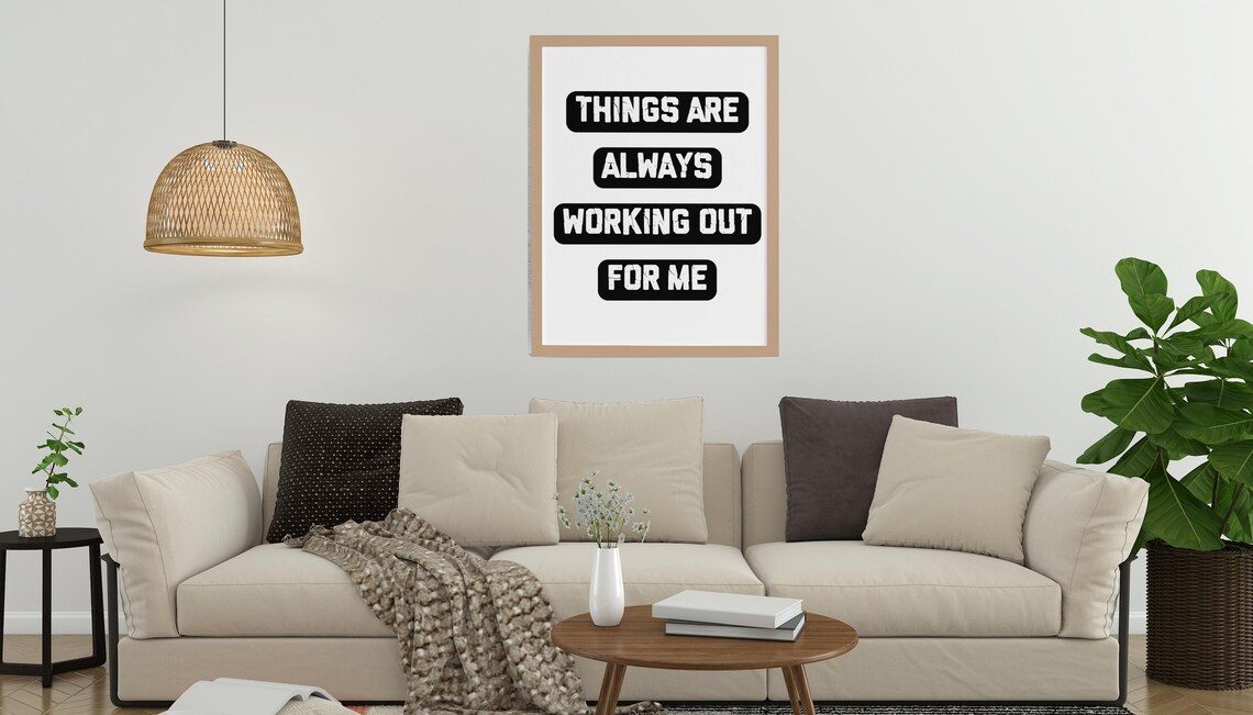 Things Are Always Working Out For Me Set Of 3 Affirmation Typography Poster - Image 4