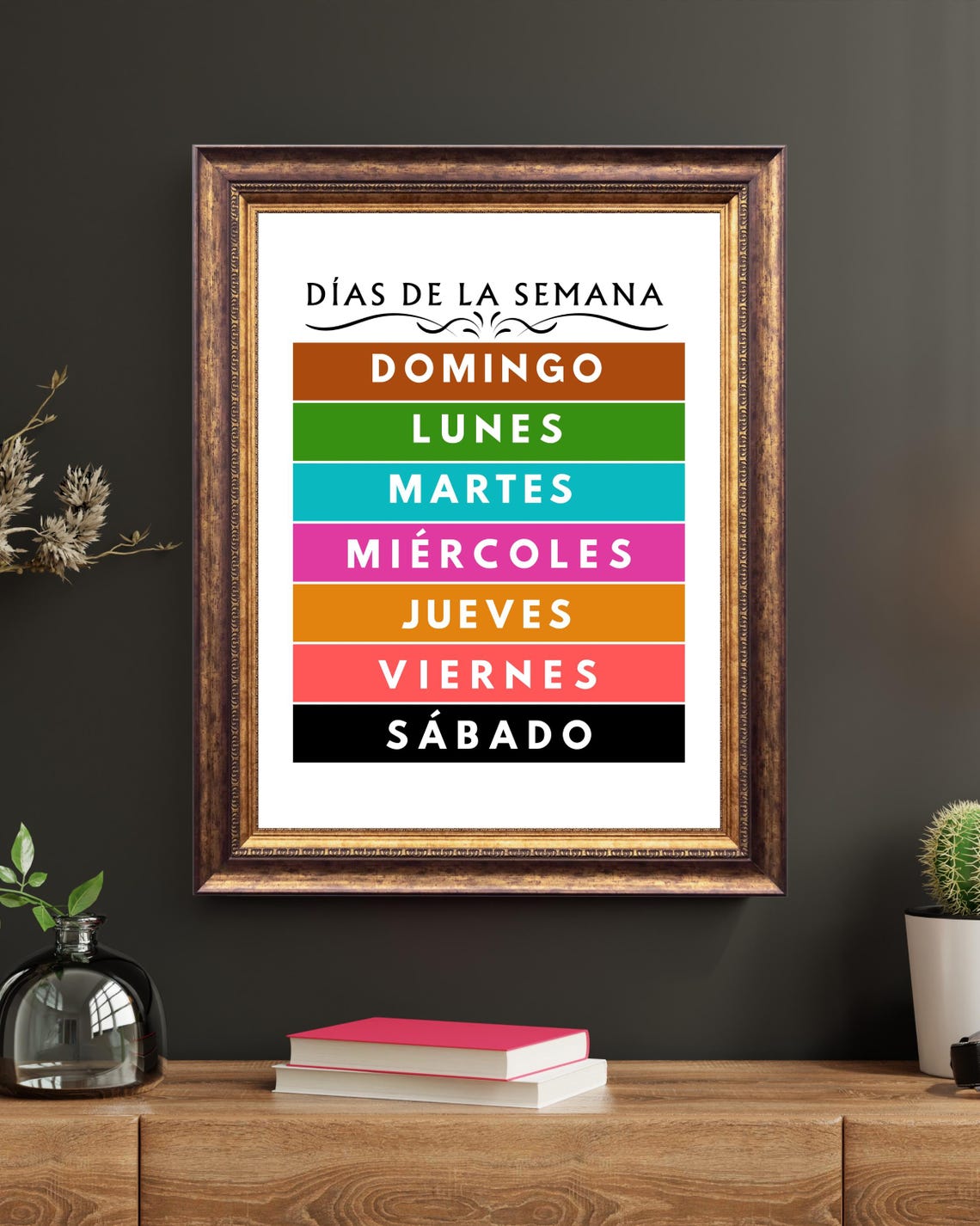 Dias De La Semana Spanish Days Of Week Classroom Decor Poster