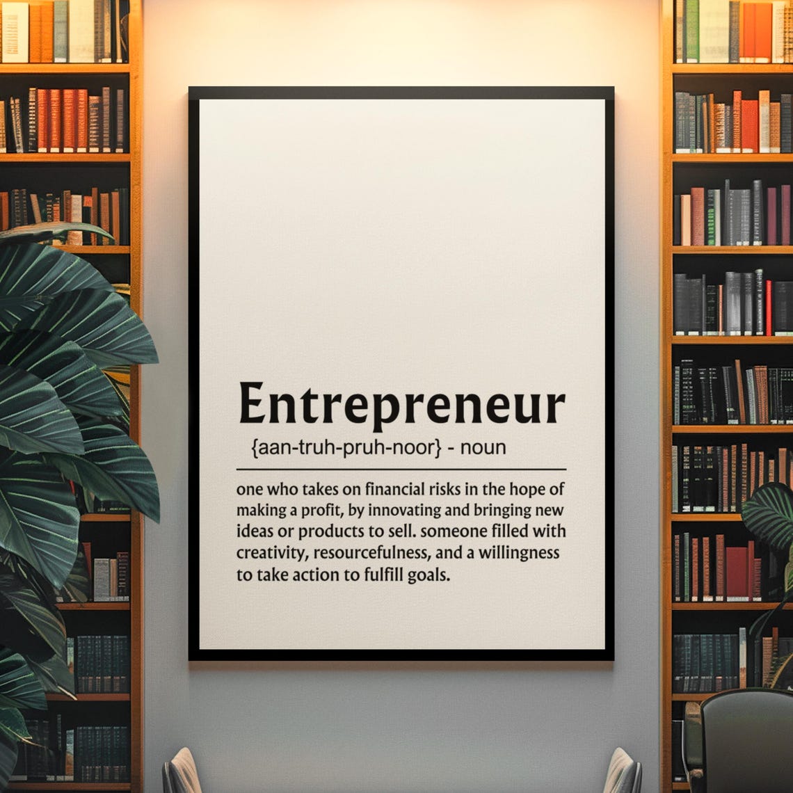 Entrepreneur Definition Dictionary Meaning Business Office Poster - Image 2