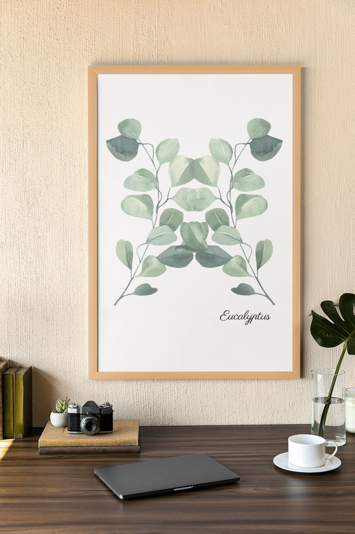Eucalyptus Watercolor Botanical Minimalist Leaf Bedroom Decor Print - Image 5