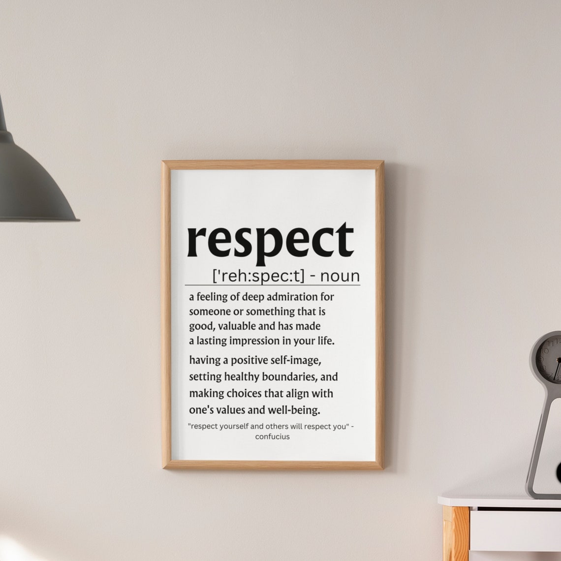 Respect Definition Inspirational Quote Classroom Office Poster - Image 6