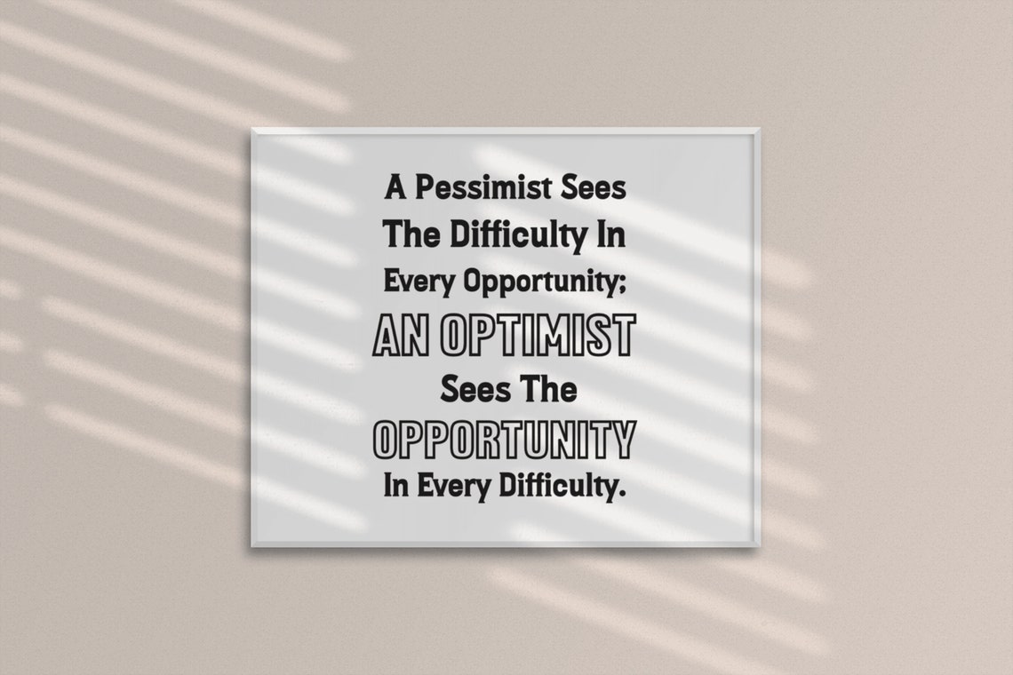 Optimist Opportunity Quote Winston Churchill Mindset Wall Poster - Image 4