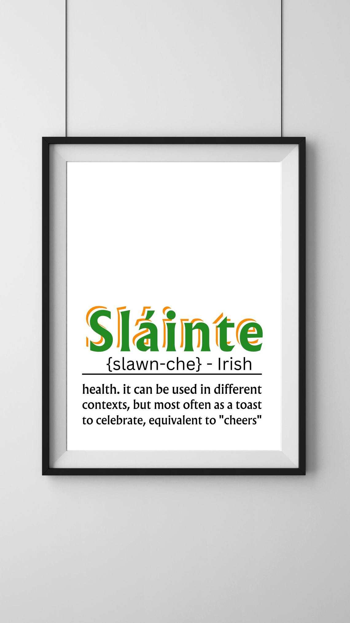 Slainte Irish Toast Dictionary Definition St Patrick Decor Poster - Image 2