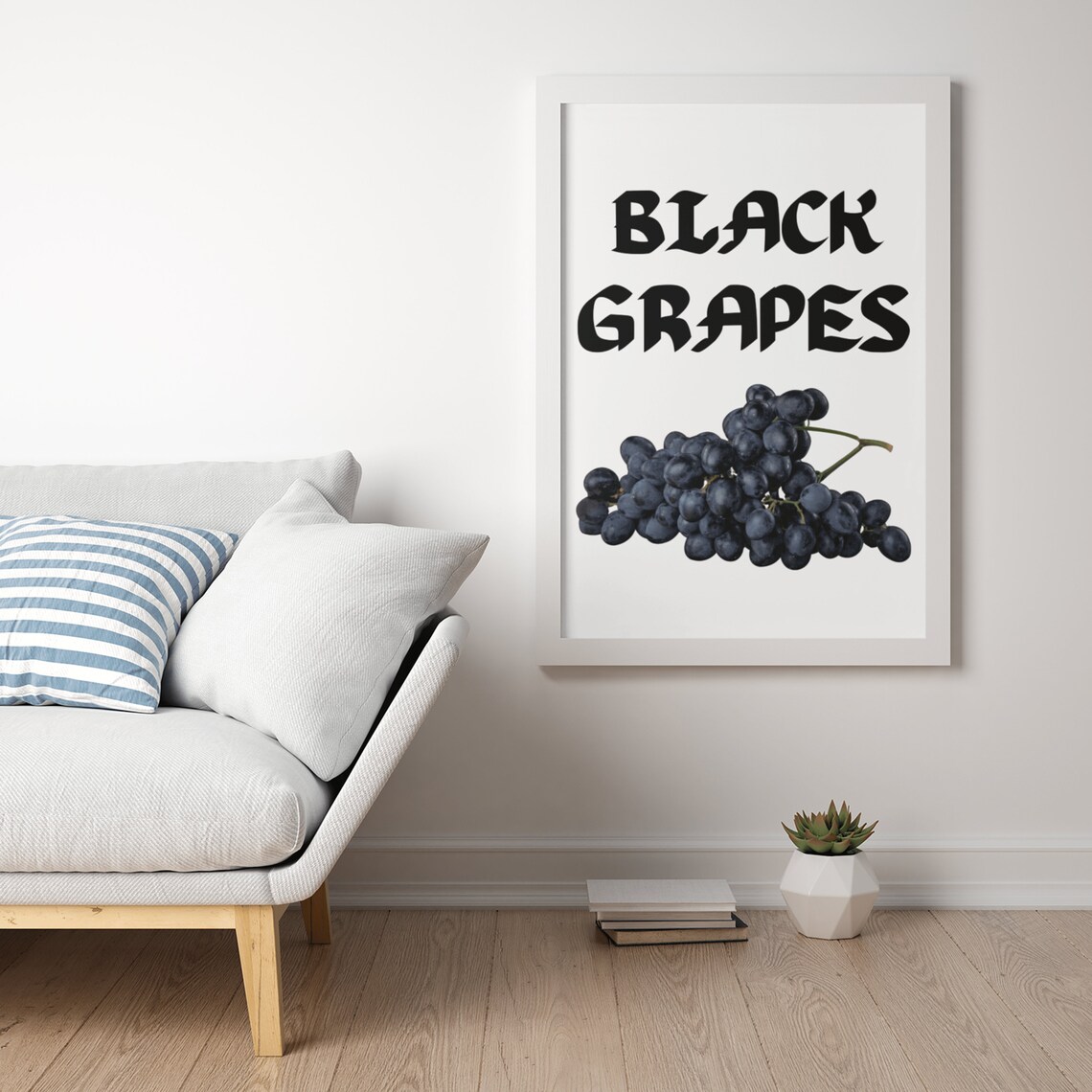Black Grapes Art Print Grape Fruit Art Prints Kitchen Food Wall Art For Kindergarten First Grade - Image 2